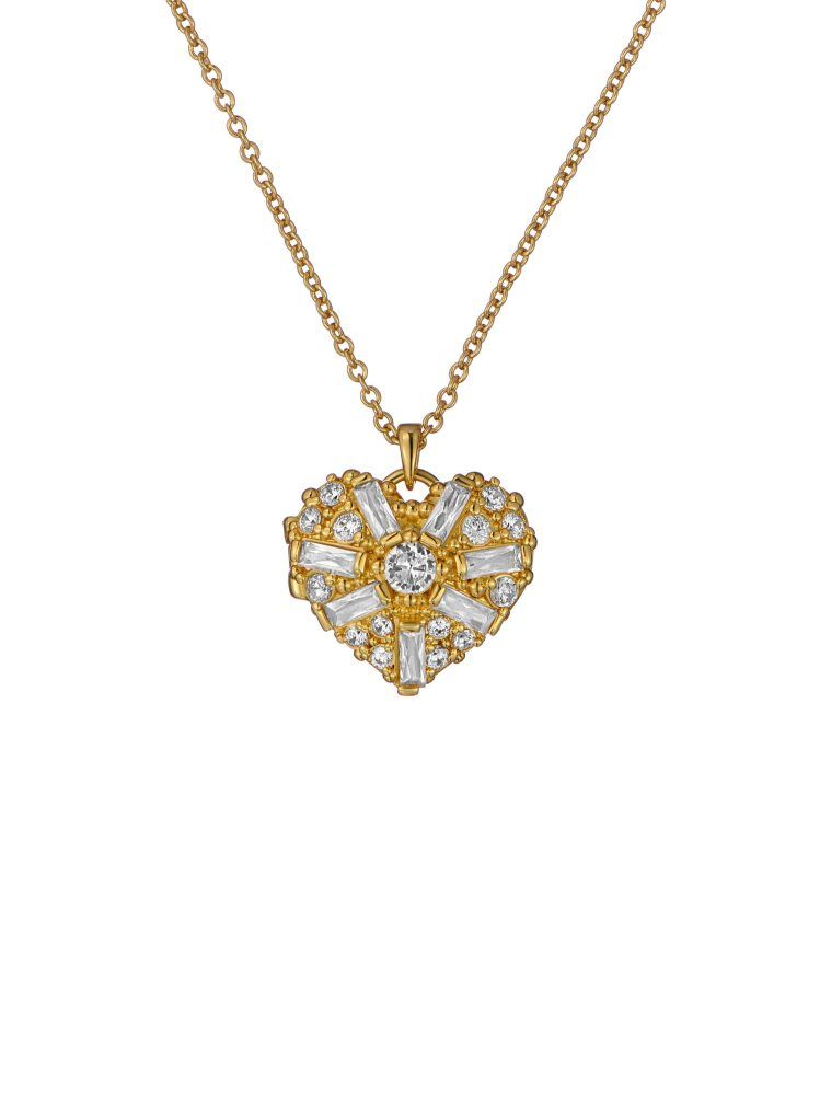 Bijuterii Dama Ted Baker Cherish - Crystal Heart Locket Pendant Necklace Aurii | 240859-UPG
