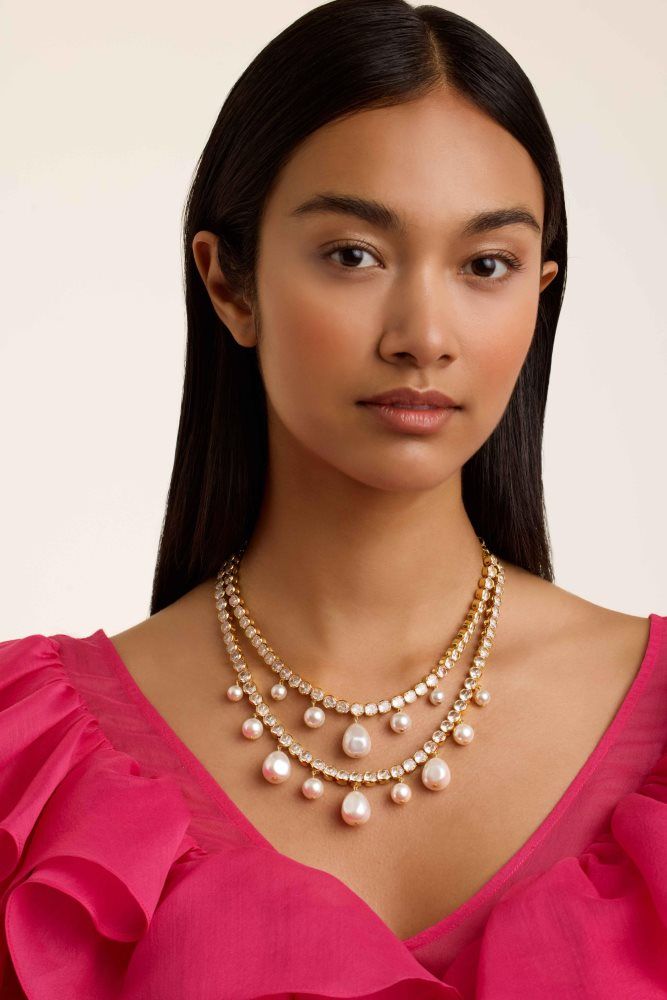 Bijuterii Dama Ted Baker Divinaa - Pearl & Crystal Statement Necklace Aurii | 271965-TFE