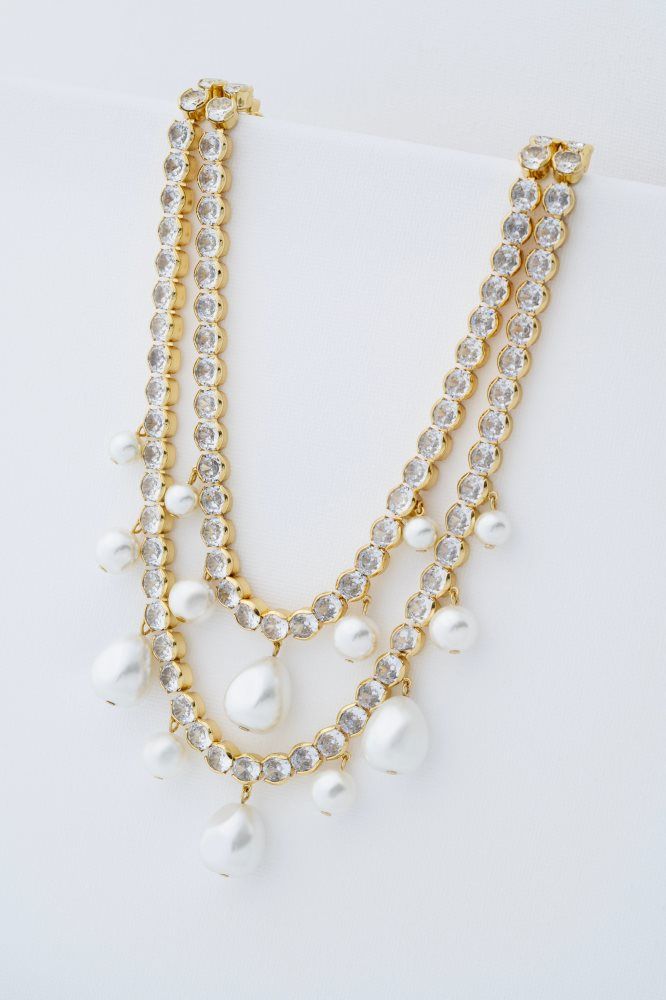 Bijuterii Dama Ted Baker Divinaa - Pearl & Crystal Statement Necklace Aurii | 271965-TFE