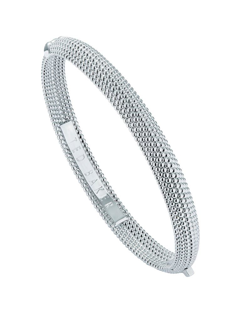 Bijuterii Dama Ted Baker Dotett - Dotted Texture Hinged Bangle Bracelet Argintii | 013526-CIL
