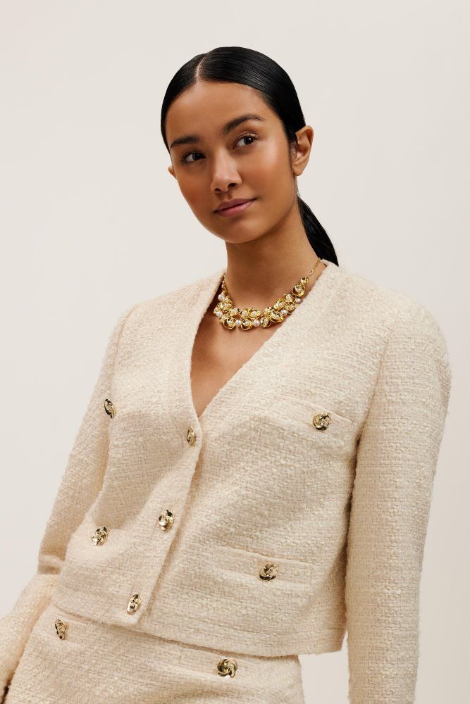 Bijuterii Dama Ted Baker Floressa - Pearl Flower Necklace Aurii | 431856-VLZ