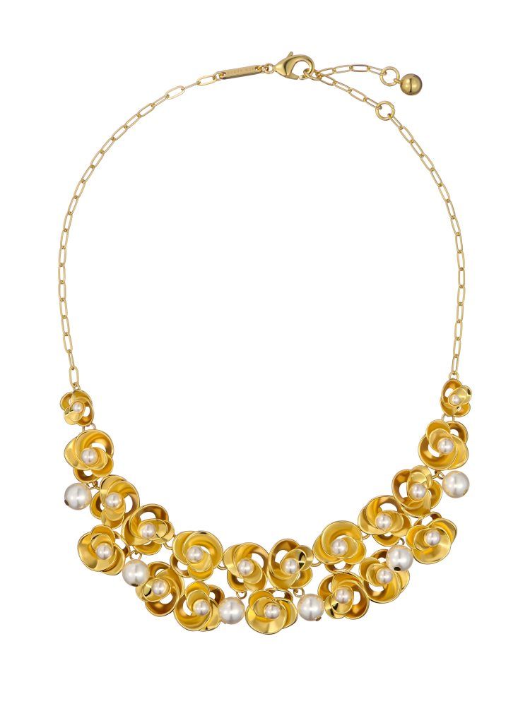 Bijuterii Dama Ted Baker Floressa - Pearl Flower Necklace Aurii | 431856-VLZ