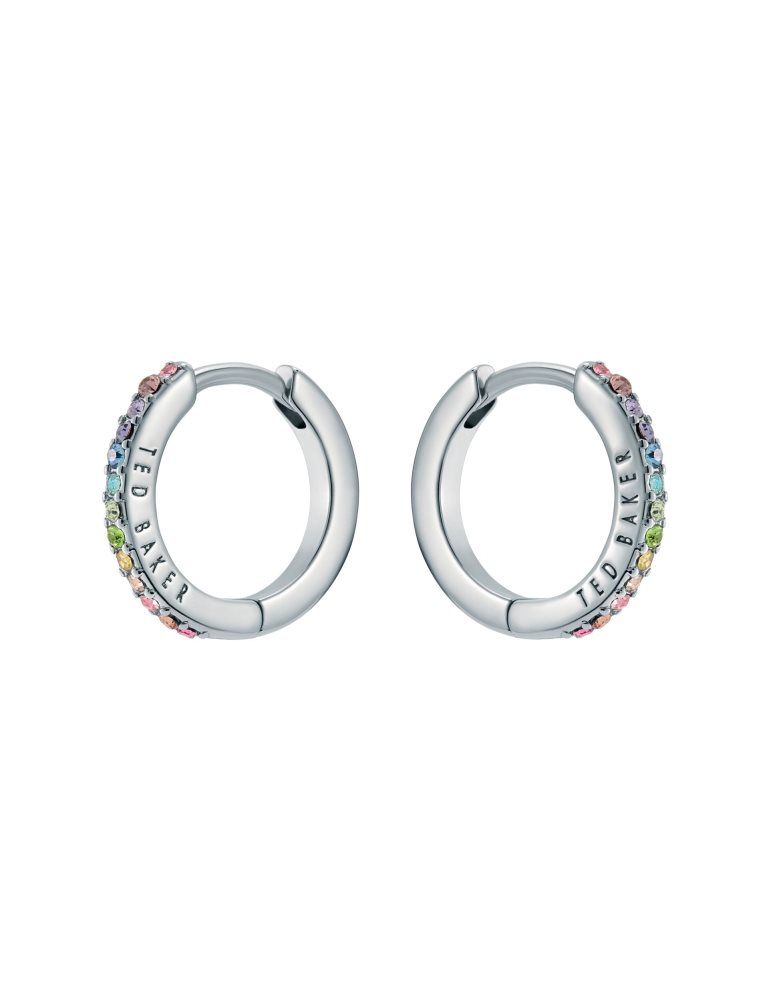 Bijuterii Dama Ted Baker Heplie - Crystal Huggie Hoop Earrings Argintii | 037485-QZP