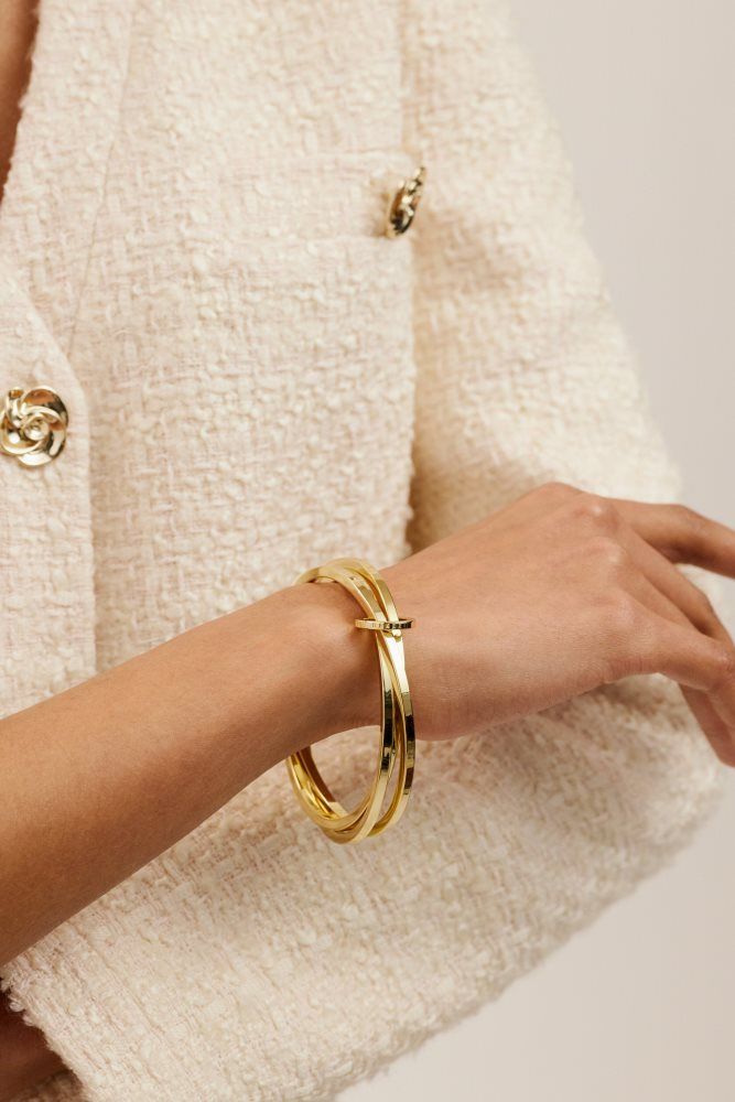 Bijuterii Dama Ted Baker Huulia - Interlocking Linked Bangle Bracelet Aurii | 537986-IRS