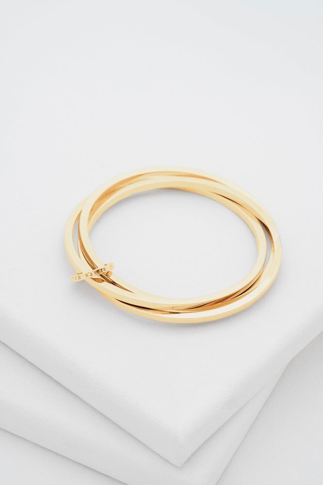 Bijuterii Dama Ted Baker Huulia - Interlocking Linked Bangle Bracelet Aurii | 537986-IRS