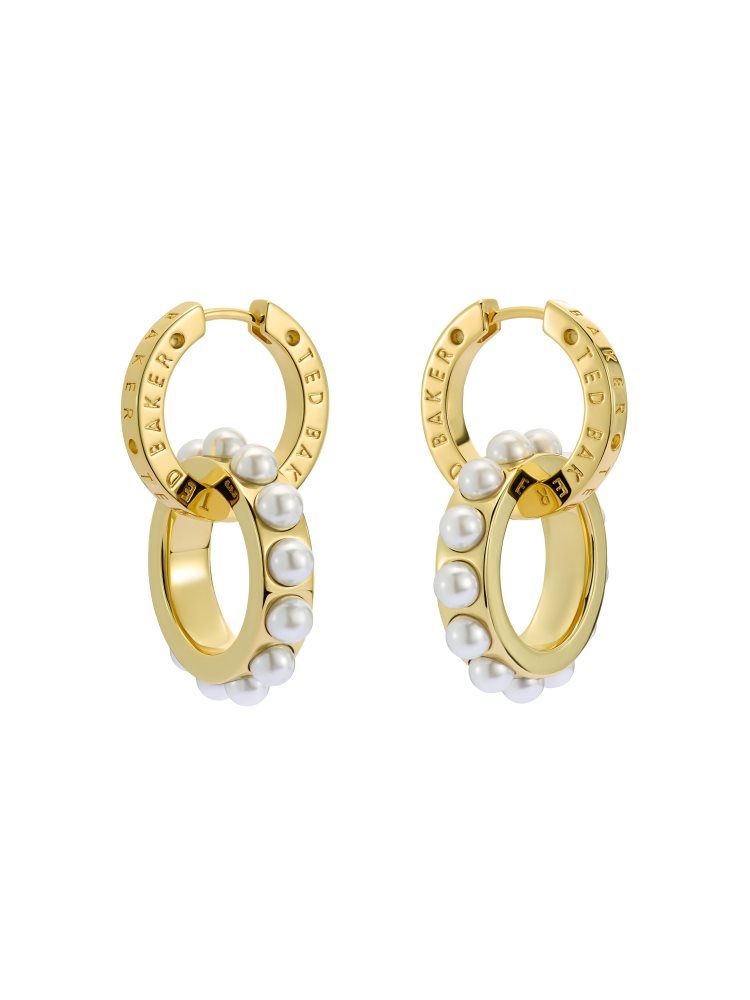 Bijuterii Dama Ted Baker Lorrie - Double Logo Link Drop Earrings Aurii | 456219-EPF
