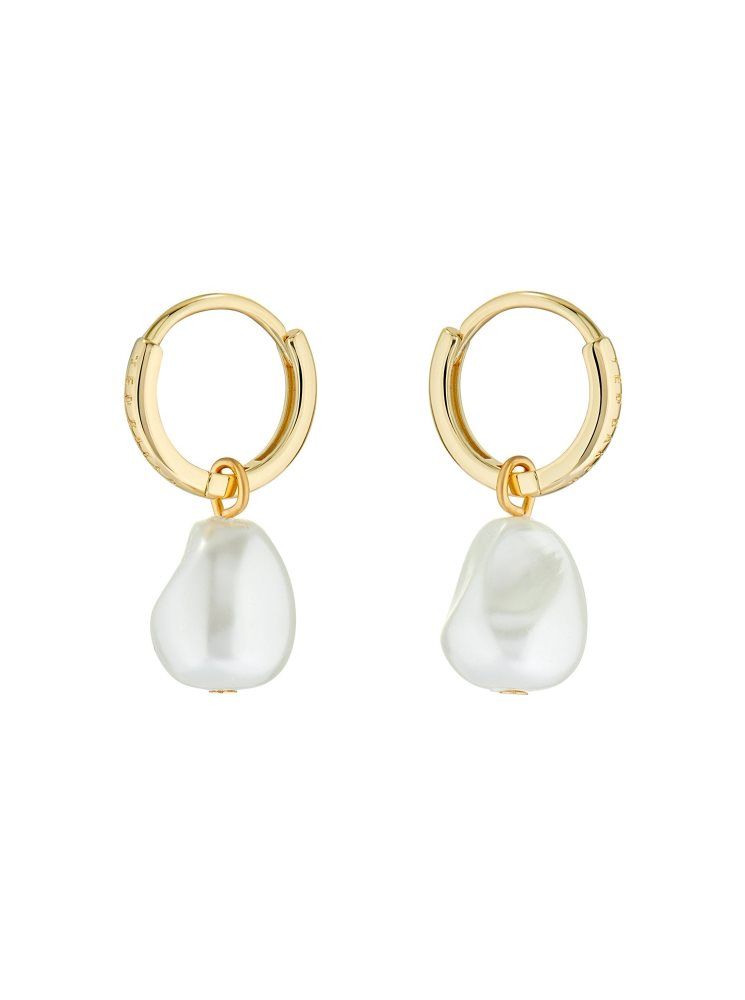 Bijuterii Dama Ted Baker Periaa - Pearl Drop Pendant Huggie Earrings Aurii | 735802-KMY