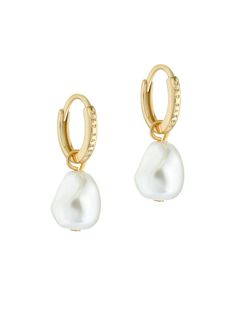Bijuterii Dama Ted Baker Periaa - Pearl Drop Pendant Huggie Earrings Aurii | 735802-KMY