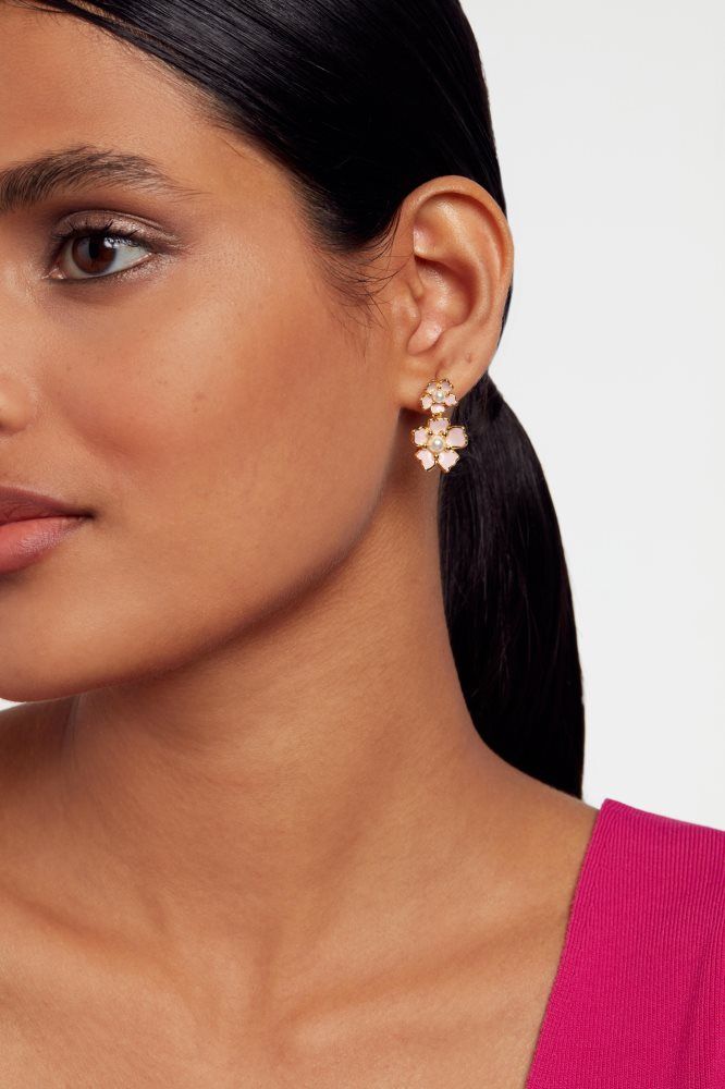 Bijuterii Dama Ted Baker Pettina - Painted Flower Drop Earrings Aurii | 769354-CQV