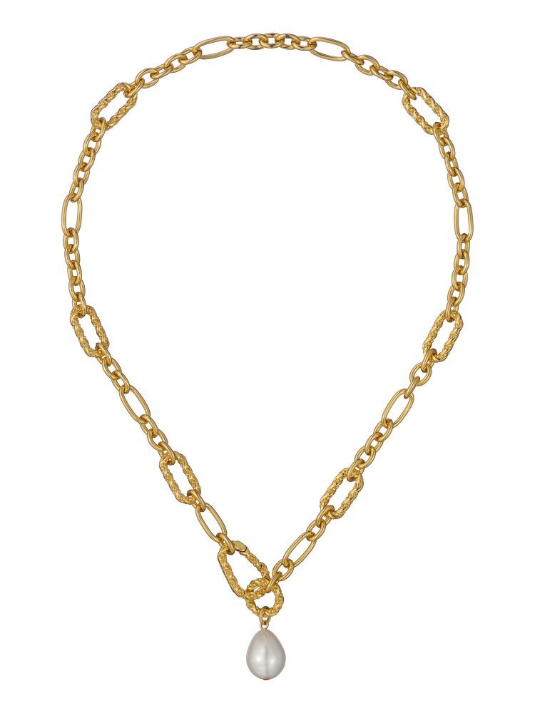 Bijuterii Dama Ted Baker Timora - Pearl Pendant Twisted Chain Necklace Aurii | 958420-TPB