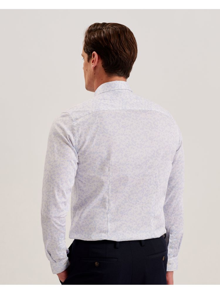 Camasa Barbati Ted Baker Lovelad - Ditsy Floral Print Long Sleeve Shirt Albastri | 962573-BDI