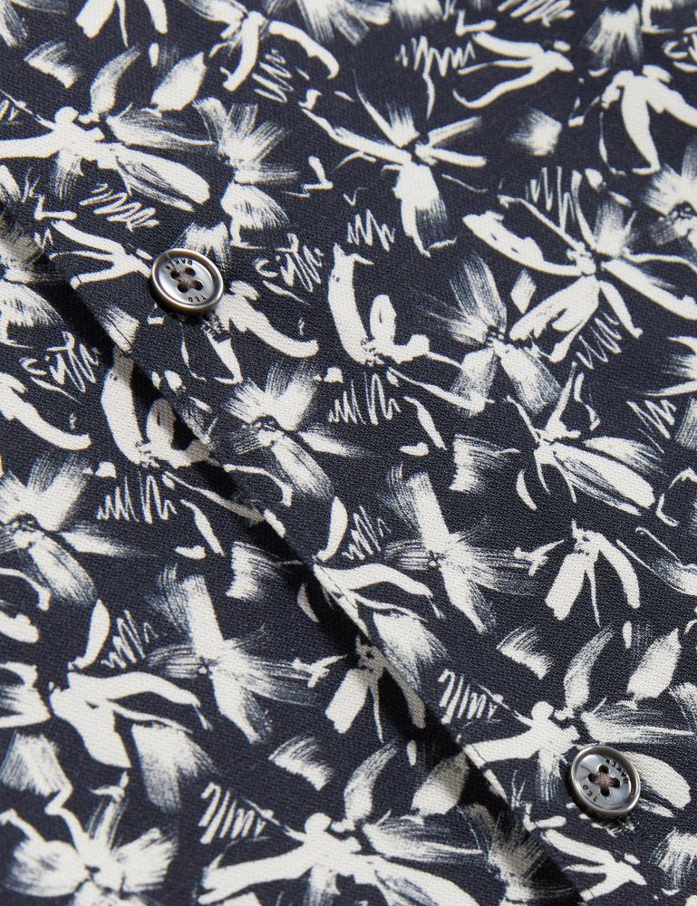 Camasa Barbati Ted Baker Tavaro - Short Sleeve Abstract Floral Shirt Bleumarin | 495237-HYO
