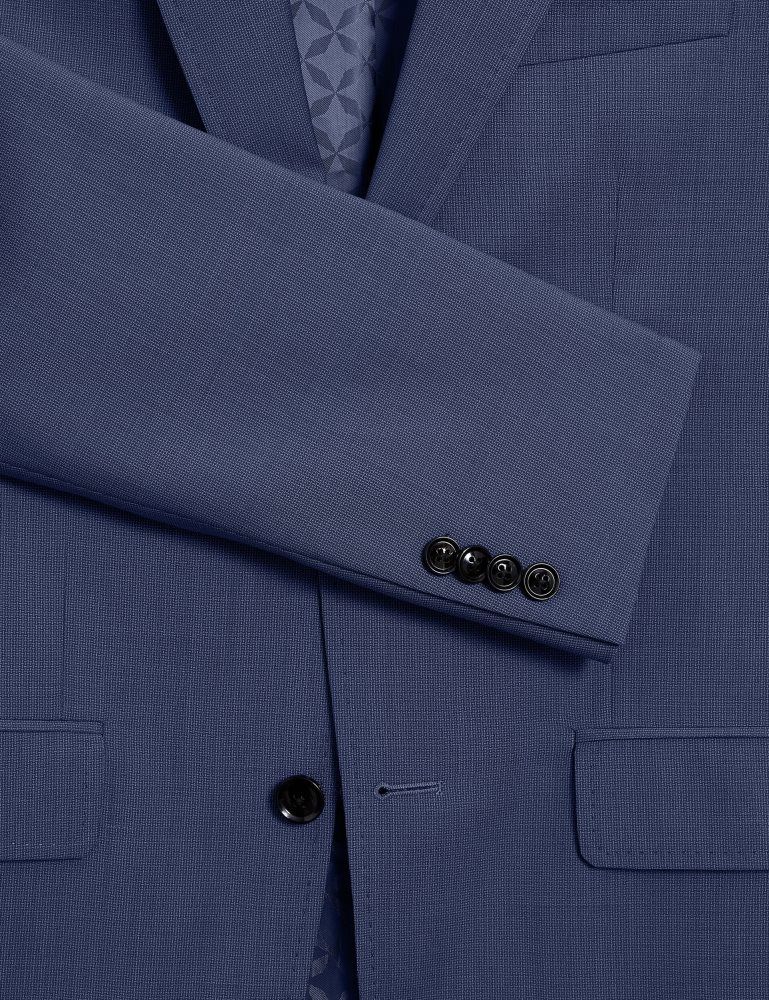 Costume Barbati Ted Baker Jay - Textured Woven Wool Suit Jacket Bleumarin | 453897-QZC