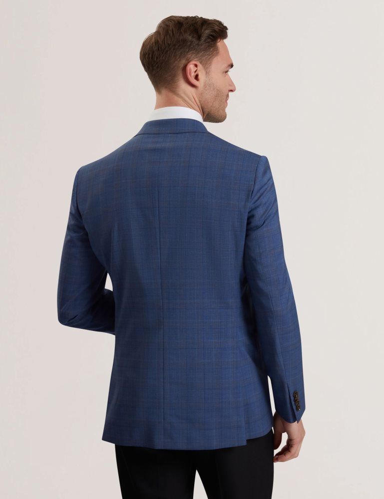 Costume Barbati Ted Baker Jay - Textured Woven Wool Suit Jacket Bleumarin | 453897-QZC
