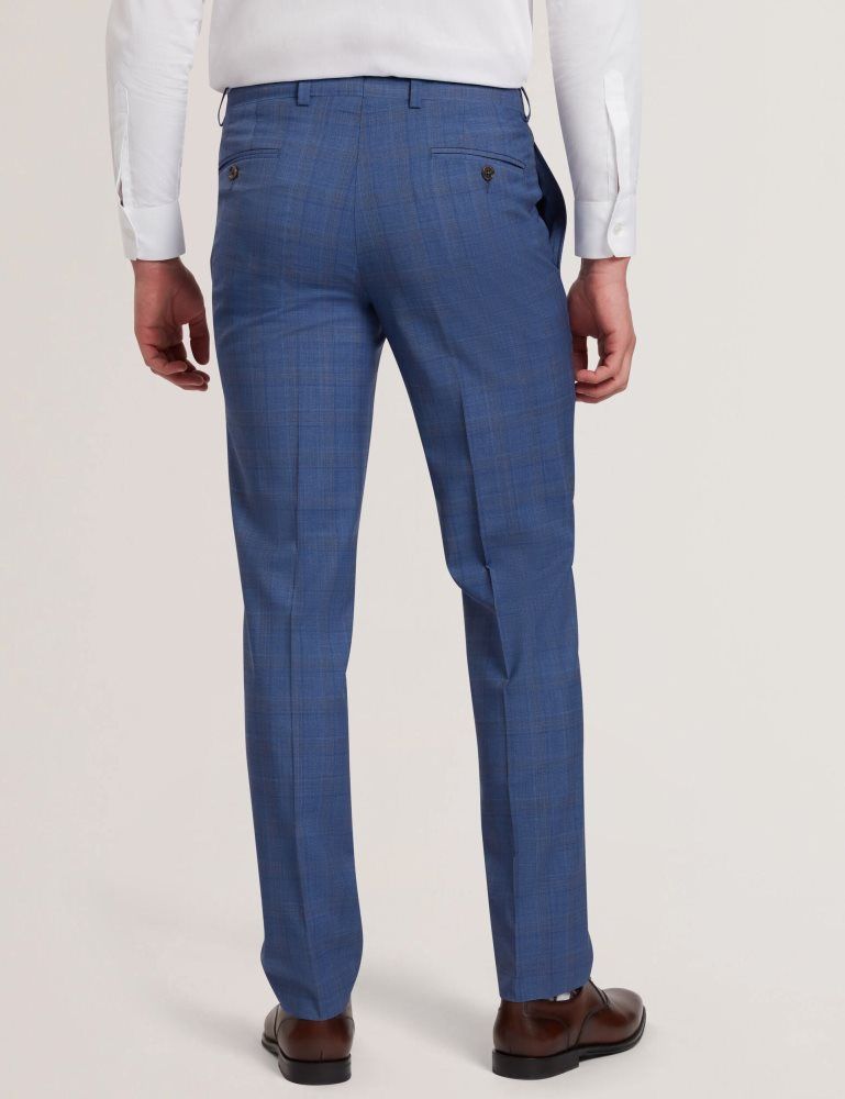 Costume Barbati Ted Baker Jayads - Slim Fit Blue Check Wool Suit Pants Albastri | 265904-VBX