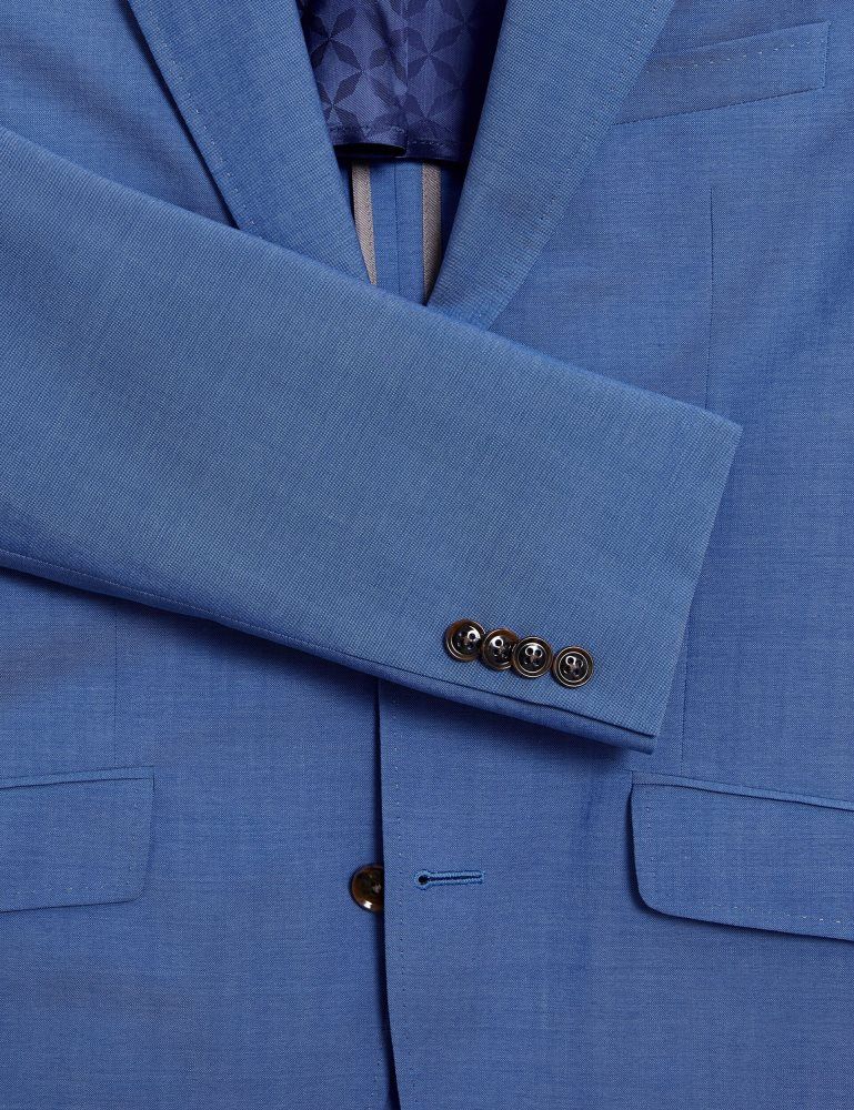 Costume Barbati Ted Baker Jaying - Slim Fit Blue Textured Wool Suit Jacket Albastri | 765328-NOX