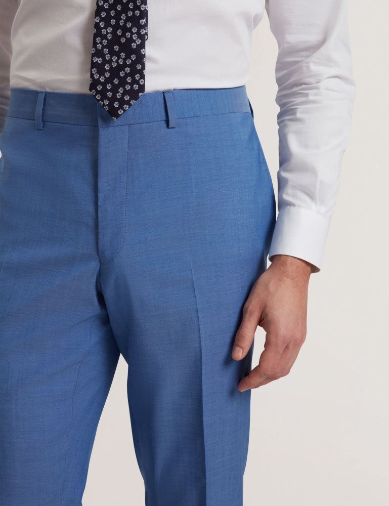 Costume Barbati Ted Baker Jayings - Slim Fit Blue Textured Wool Suit Pants Albastri | 527308-LDM