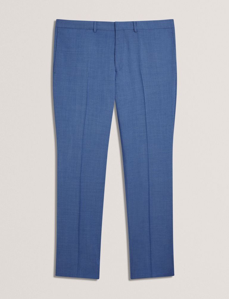 Costume Barbati Ted Baker Jayings - Slim Fit Blue Textured Wool Suit Pants Albastri | 527308-LDM