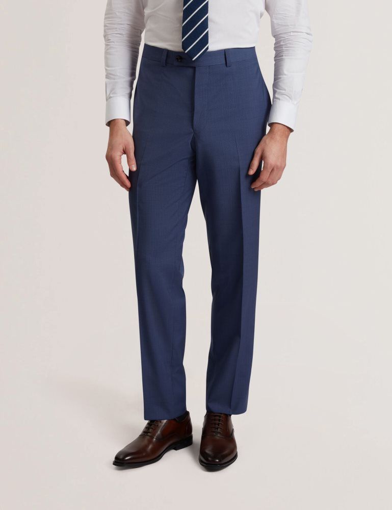 Costume Barbati Ted Baker Jays - Textured Woven Wool Suit Pants Bleumarin | 702465-TSG