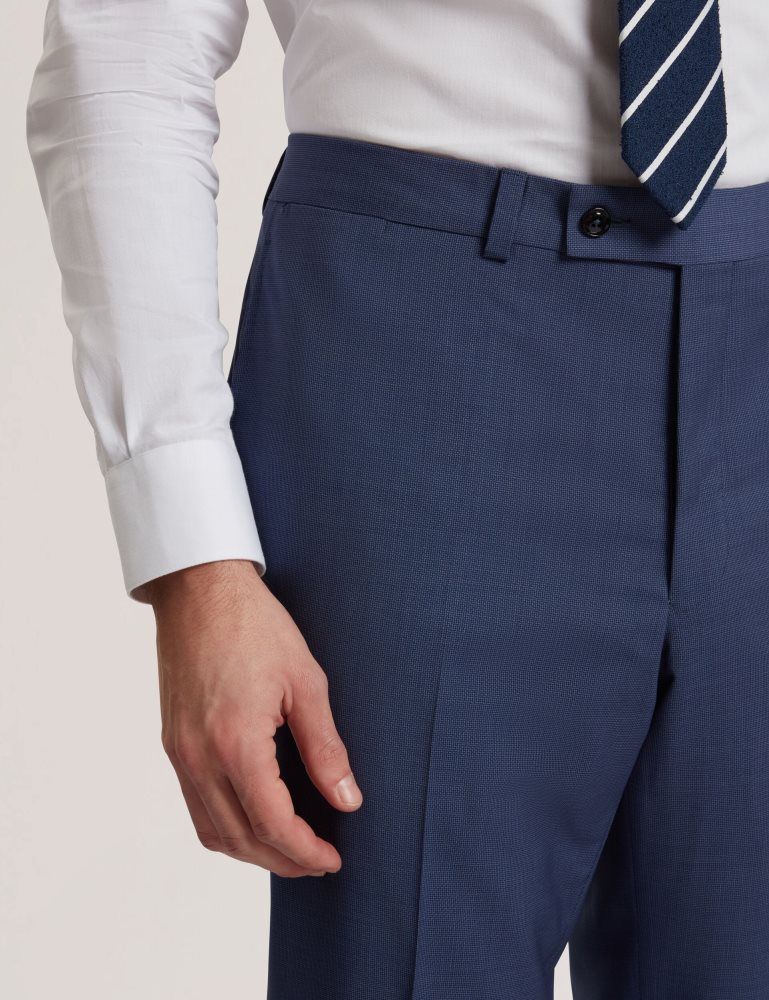 Costume Barbati Ted Baker Jays - Textured Woven Wool Suit Pants Bleumarin | 702465-TSG