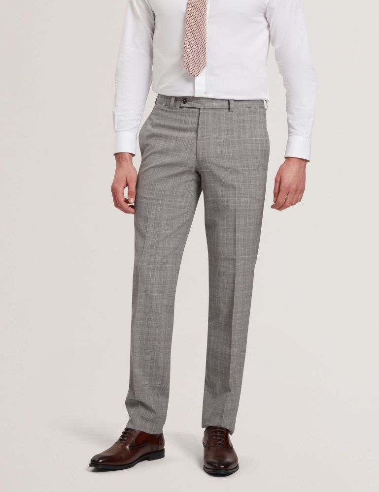 Costume Barbati Ted Baker Jaysons - Slim Fit Grey Check Wool Suit Pants Gri | 846359-SVJ