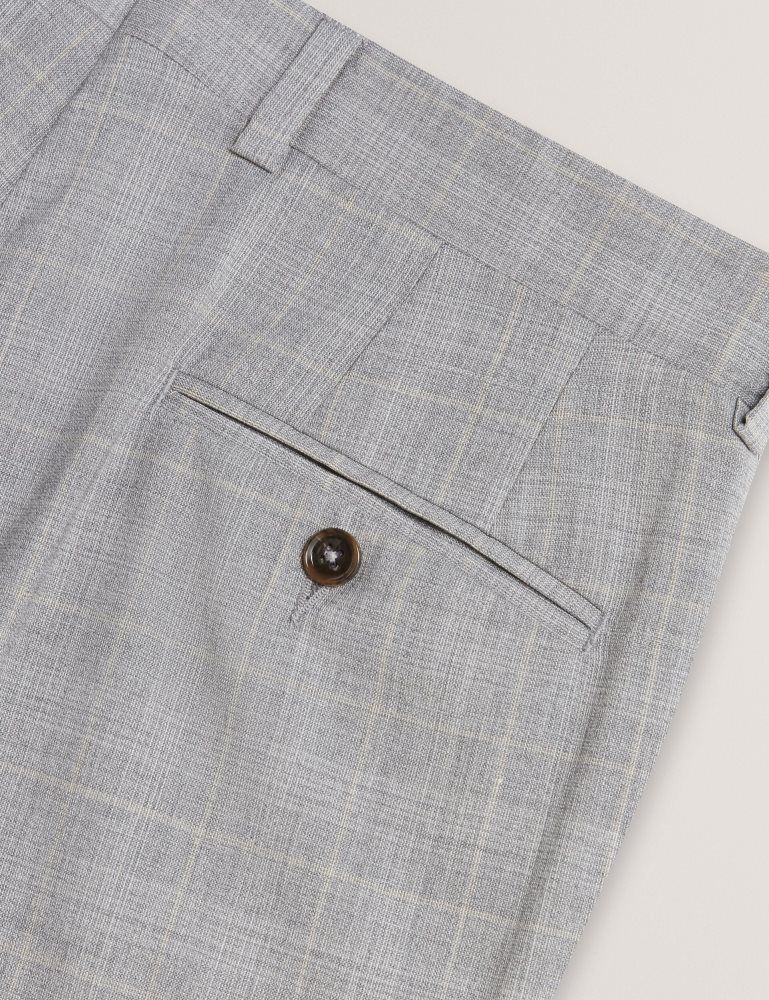 Costume Barbati Ted Baker Jaysons - Slim Fit Grey Check Wool Suit Pants Gri | 846359-SVJ