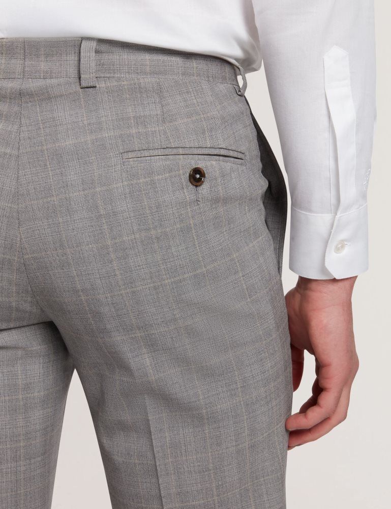 Costume Barbati Ted Baker Jaysons - Slim Fit Grey Check Wool Suit Pants Gri | 846359-SVJ