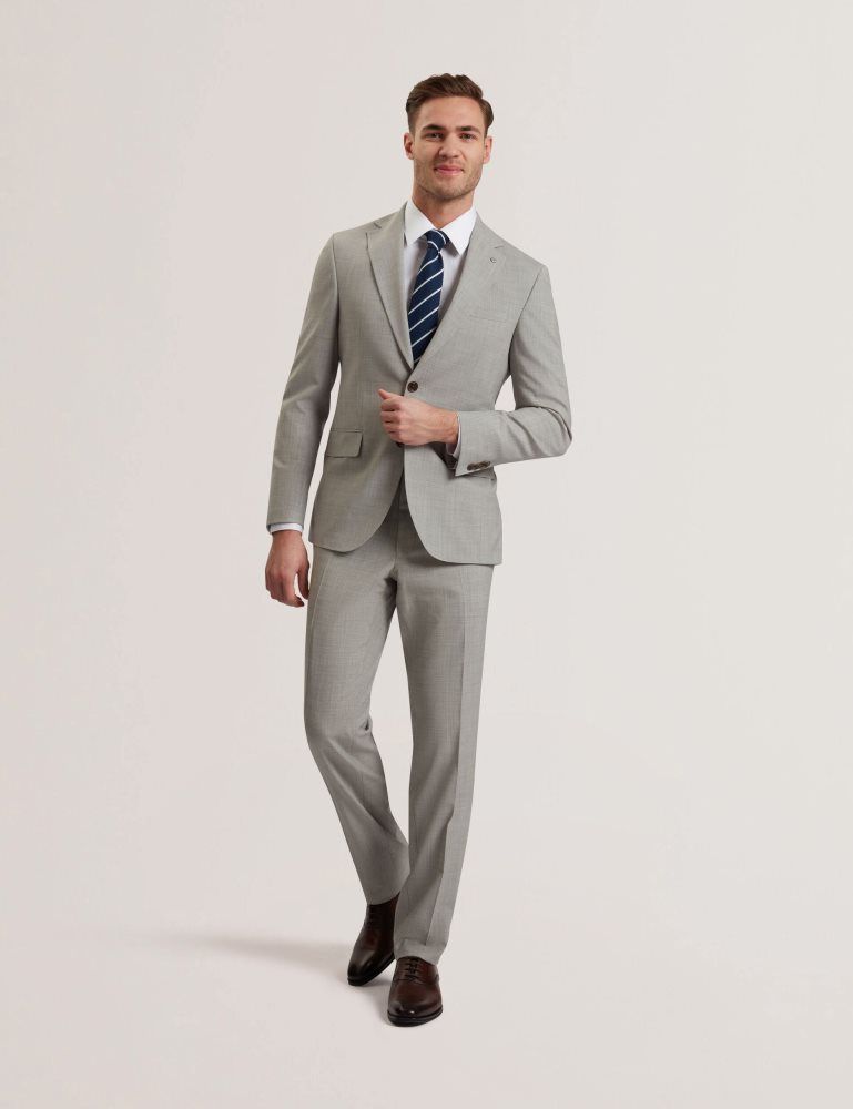 Costume Barbati Ted Baker Ralph - Tailored Fit Sharkskin Wool Suit Jacket Gri | 753289-NXD