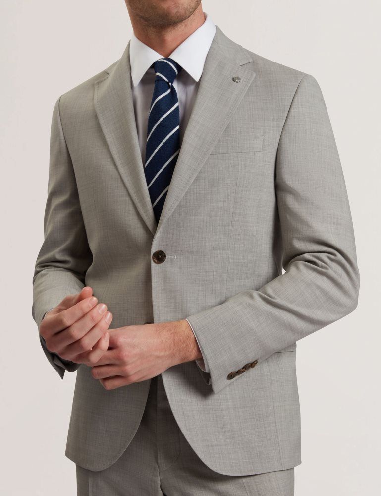 Costume Barbati Ted Baker Ralph - Tailored Fit Sharkskin Wool Suit Jacket Gri | 753289-NXD