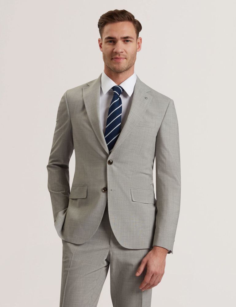 Costume Barbati Ted Baker Ralph - Tailored Fit Sharkskin Wool Suit Jacket Gri | 753289-NXD