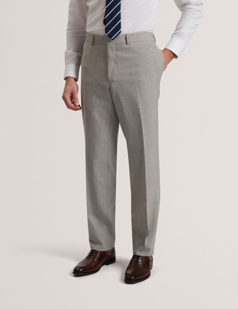 Costume Barbati Ted Baker Ralphs - Tailored Fit Sharkskin Wool Suit Pants Gri | 274096-OFN