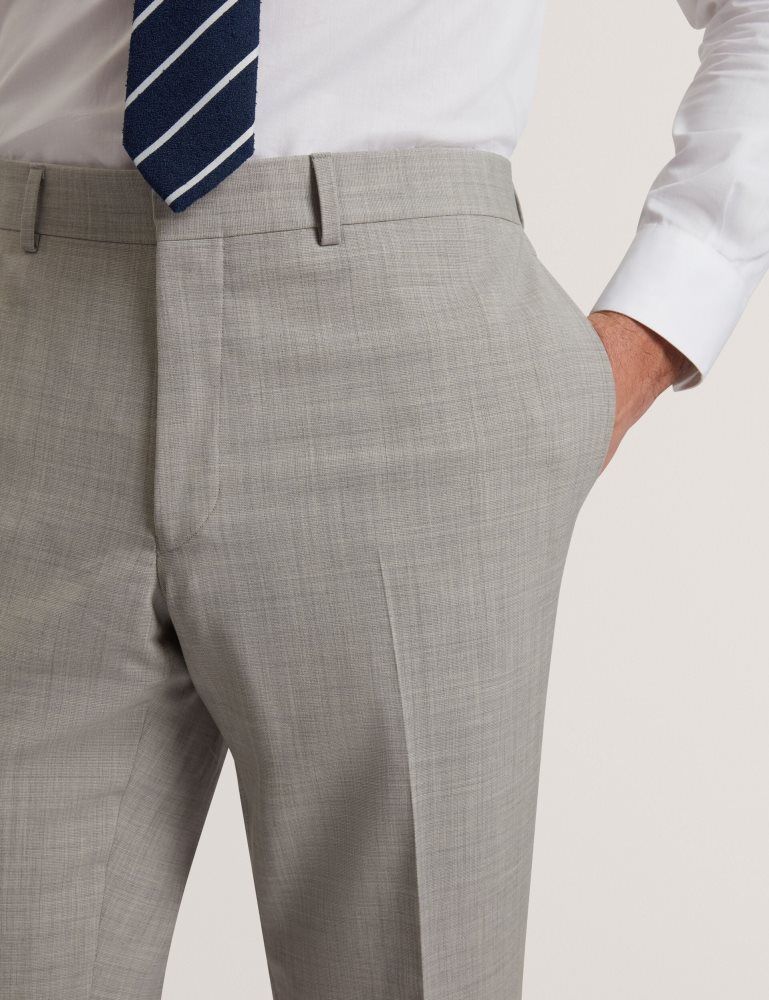 Costume Barbati Ted Baker Ralphs - Tailored Fit Sharkskin Wool Suit Pants Gri | 274096-OFN