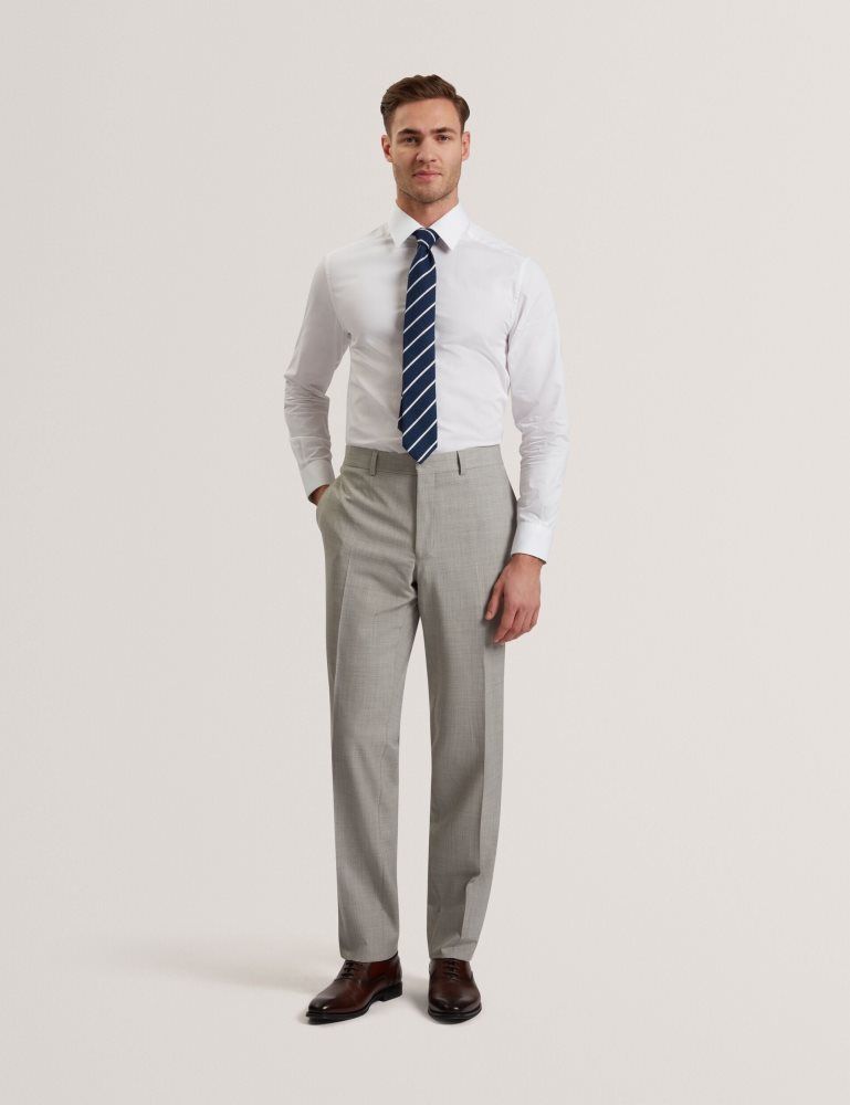 Costume Barbati Ted Baker Ralphs - Tailored Fit Sharkskin Wool Suit Pants Gri | 274096-OFN