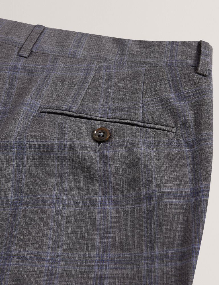 Costume Barbati Ted Baker Rons - Windowpane Check Wool Suit Pants Gri | 427350-MIA