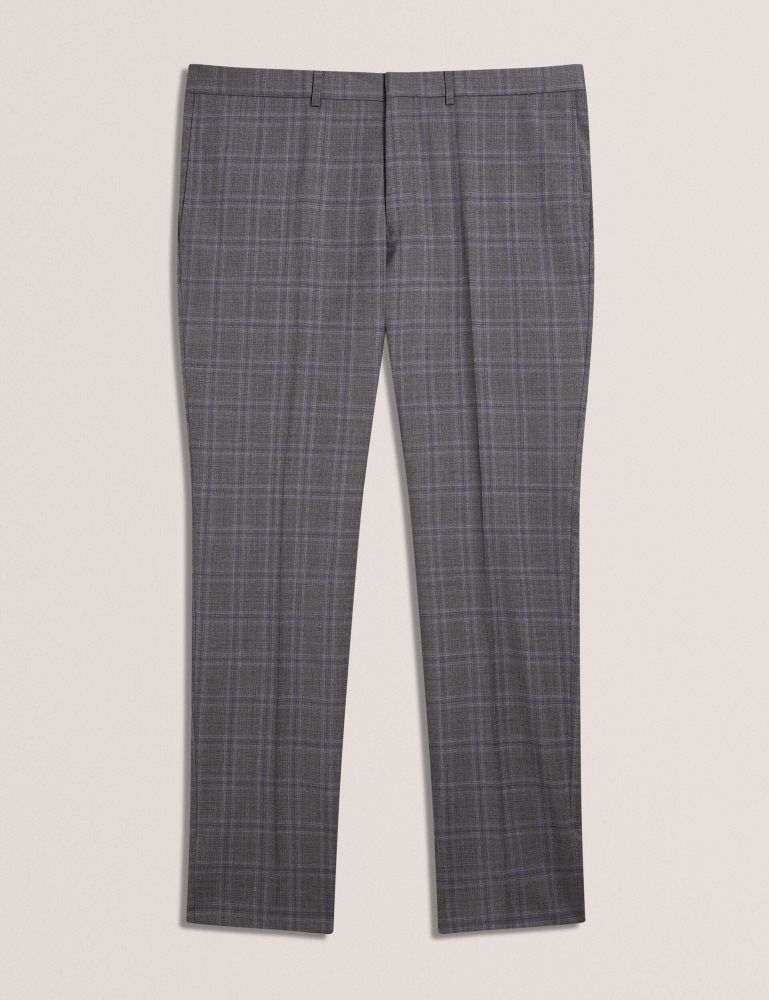 Costume Barbati Ted Baker Rons - Windowpane Check Wool Suit Pants Gri | 427350-MIA