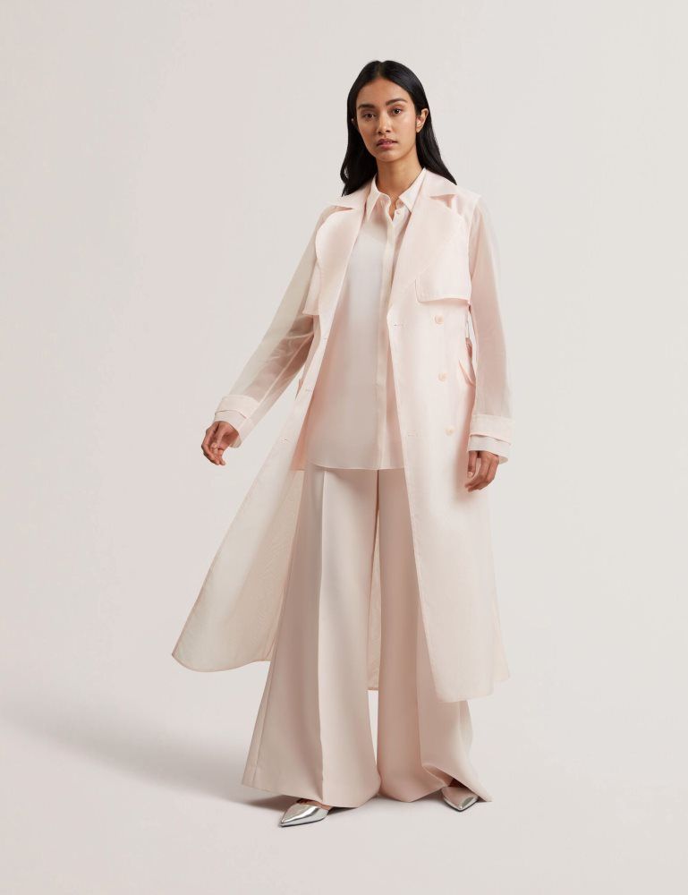 Costume Dama Ted Baker Aplysia - Organza Trench Coat With Storm Flaps Roz | 536182-RJK