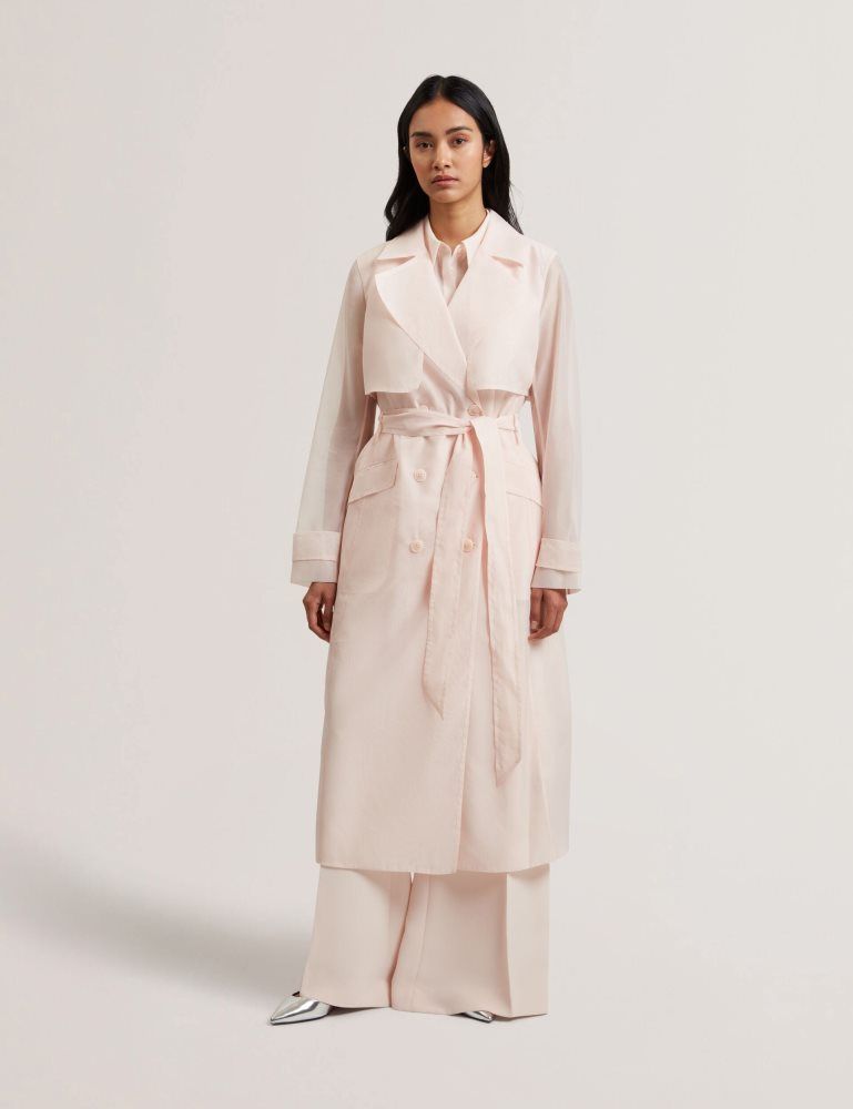 Costume Dama Ted Baker Aplysia - Organza Trench Coat With Storm Flaps Roz | 536182-RJK