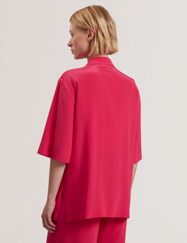 Costume Dama Ted Baker Carloe - Silk Short Sleeve Blazer Fucsie | 519326-UPY