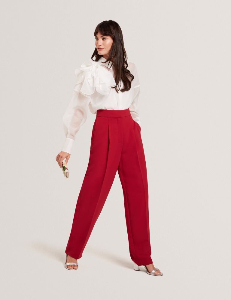 Costume Dama Ted Baker Lanyaa - Corsage Detail Organza Oversized Shirt Albi | 586039-HCY