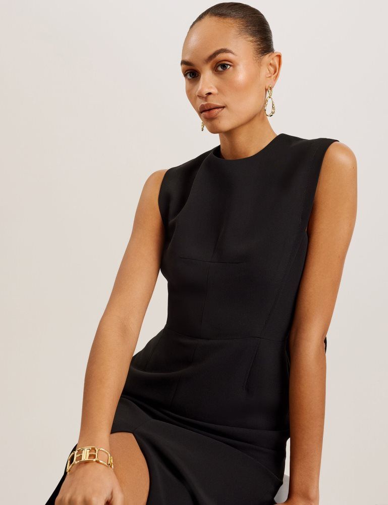 Costume Dama Ted Baker Manabdl - Tailored Sleeveless Midi Dress With Front Split Negrii | 309572-FBY