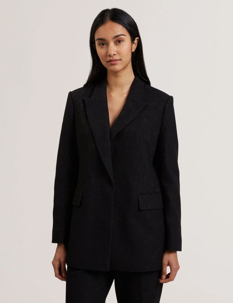 Costume Dama Ted Baker Merio - Bonded Lace Single Breasted Relaxed Blazer Negrii | 791304-WHY
