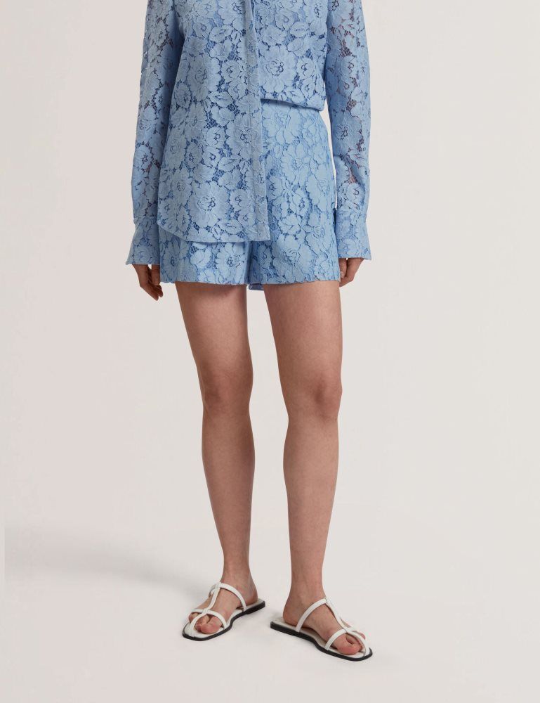 Costume Dama Ted Baker Meriosh - Lace High Waisted Tailored Shorts Albastri | 479512-XAW