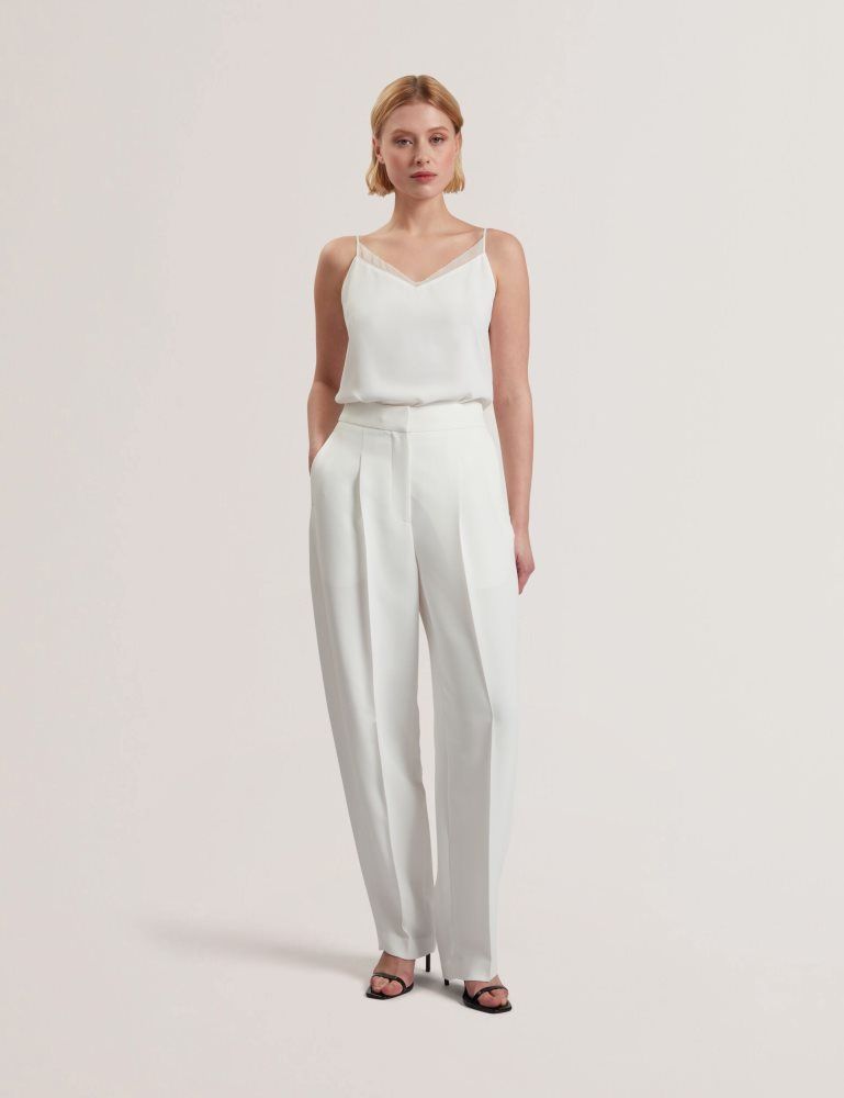 Costume Dama Ted Baker Morriat - Barrel Leg Woven Tailored Trousers Albi | 190572-NBY