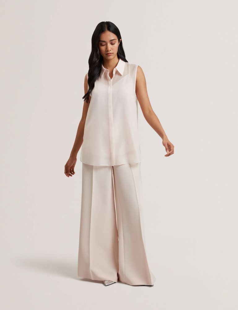 Costume Dama Ted Baker Norella - Sheer Organza Longline Sleeveless Blouse Roz | 809314-GZL