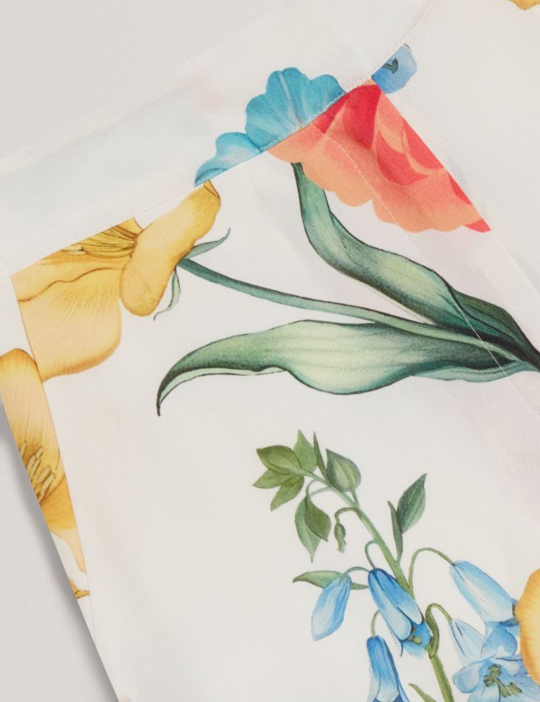 Costume Dama Ted Baker Nymphat - Floral Print High Waisted Wide Leg Trousers Albi | 206845-ARX