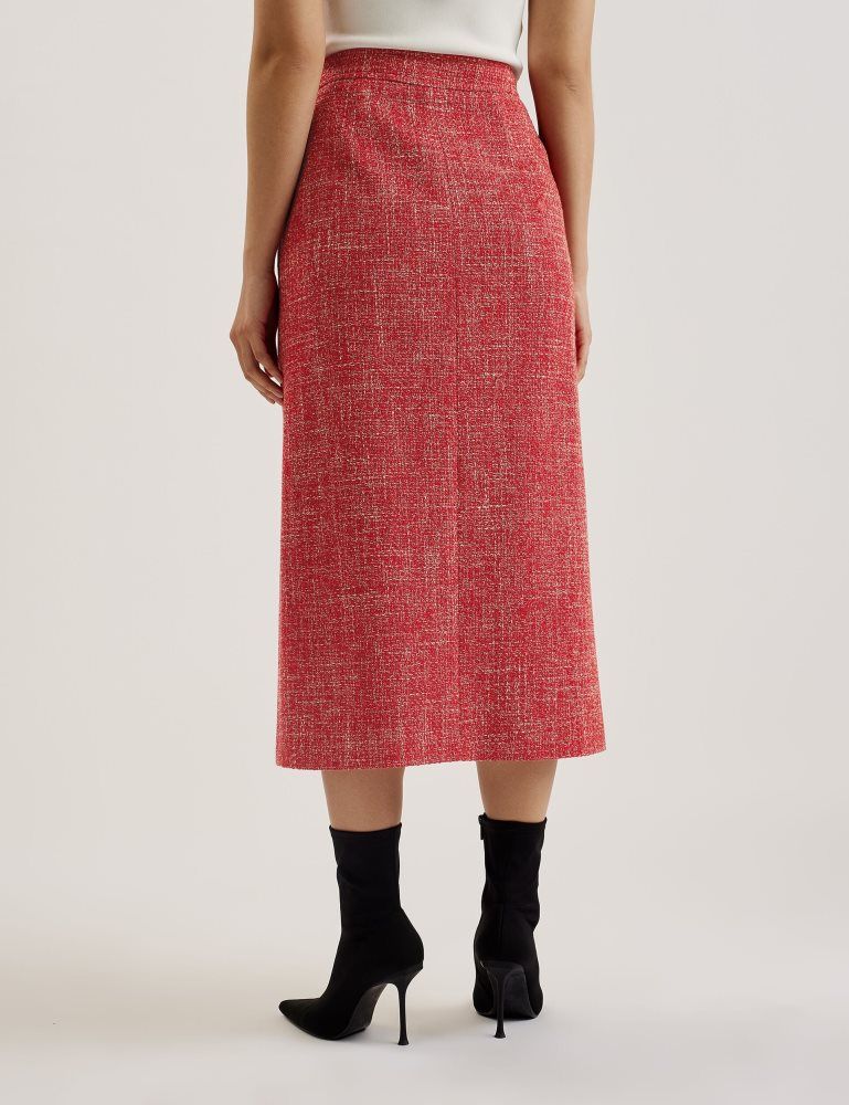 Costume Dama Ted Baker Sumis - Tailored Boucle Midi Skirt With Front Slit Rosii | 786504-CGP
