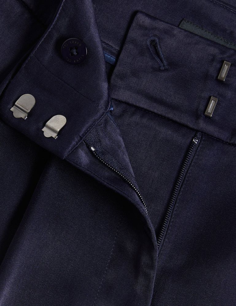 Costume Dama Ted Baker Teerut - Satin Tailored Wide Flood Length Trousers Bleumarin | 501963-JHD