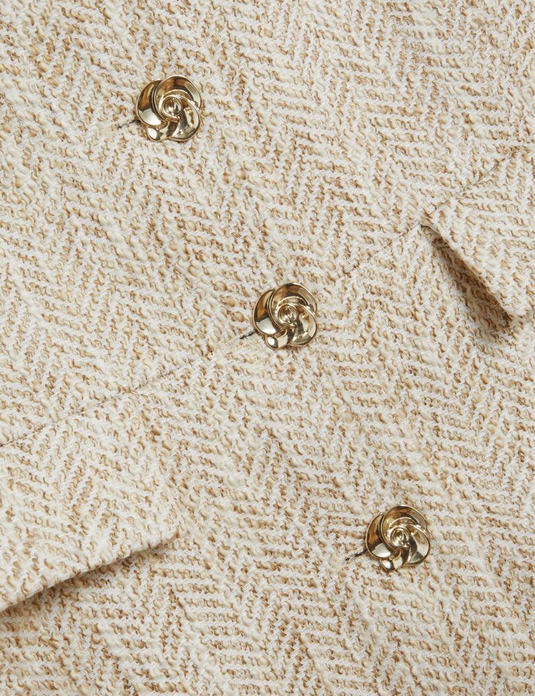Costume Dama Ted Baker Vulpaw - Boucle Herringbone Fitted Waistcoat Albi | 063954-BMF