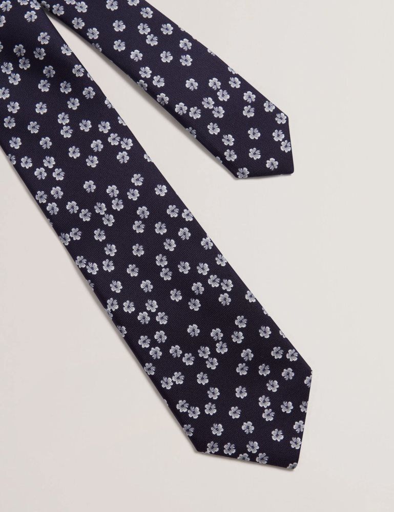 Cravată Barbati Ted Baker Bentlyy - Ditsy Floral Print Silk Tie Bleumarin | 604518-WOH