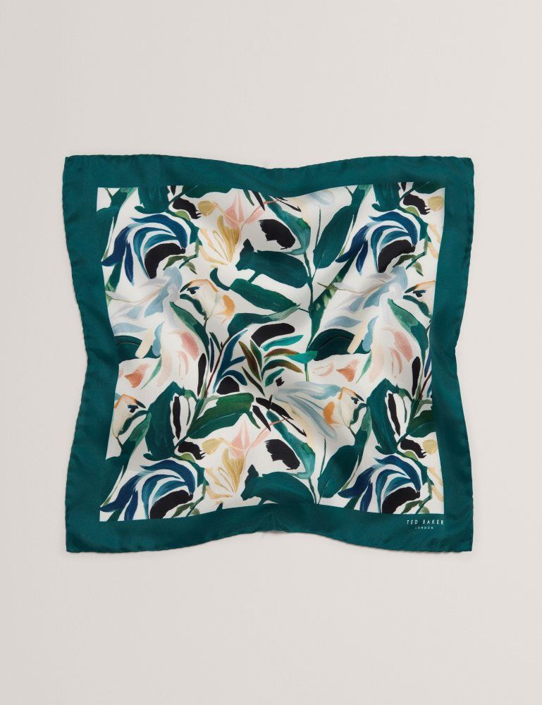 Cravată Barbati Ted Baker Boytonp - Botanical Floral Silk Pocket Square Ecru | 912354-ANK